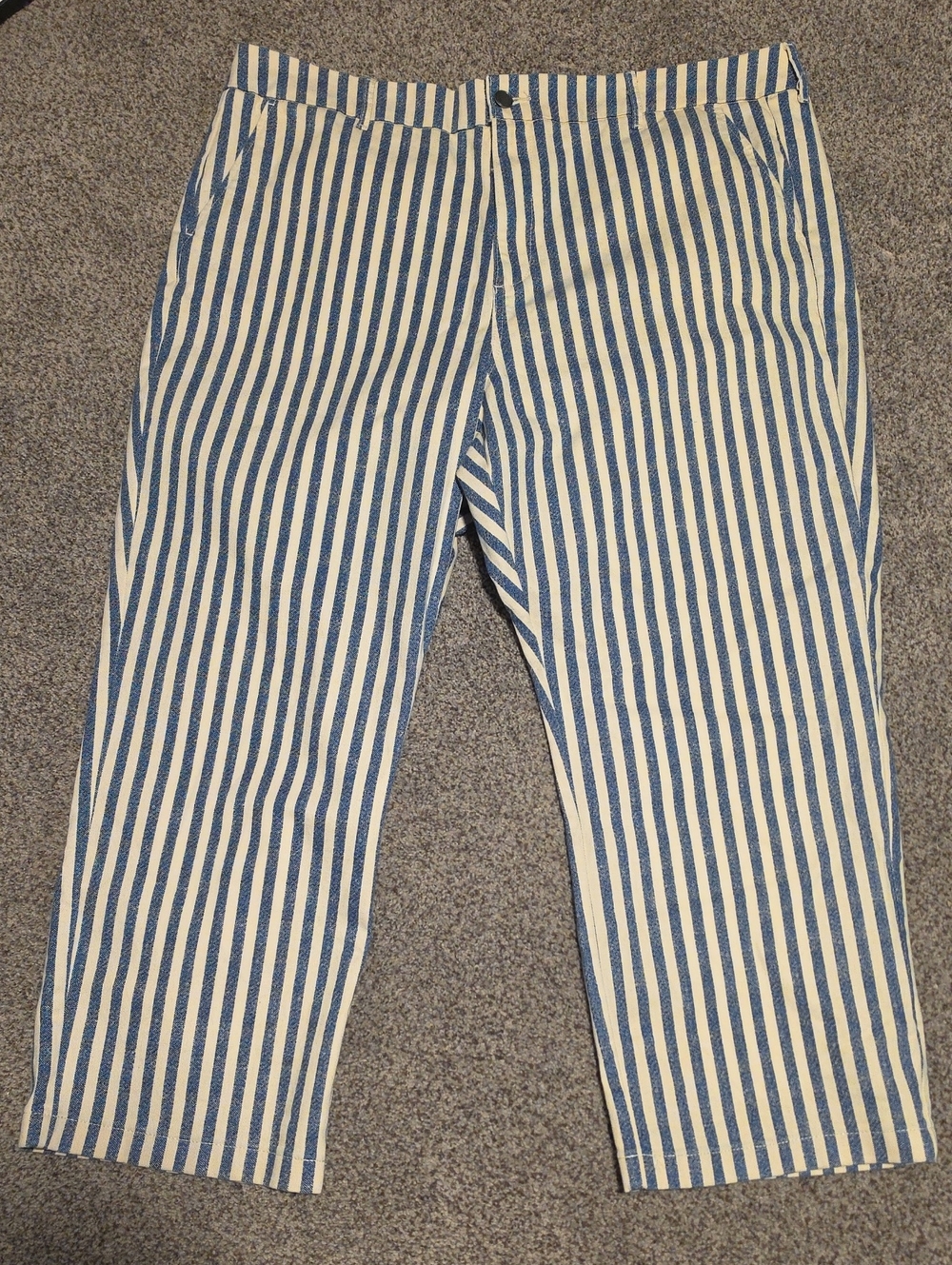 torrid Blue and White Vertical Stripe Straight Leg Pants